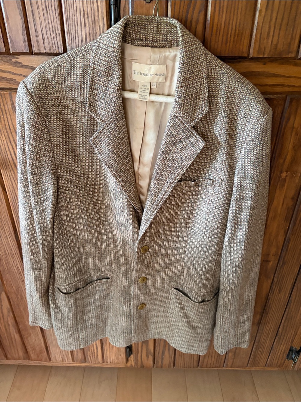 The Territory Ahead Men's Taupe Tweed Sport Coat  Size 40 R